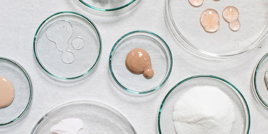 petri dishes with skincare on them