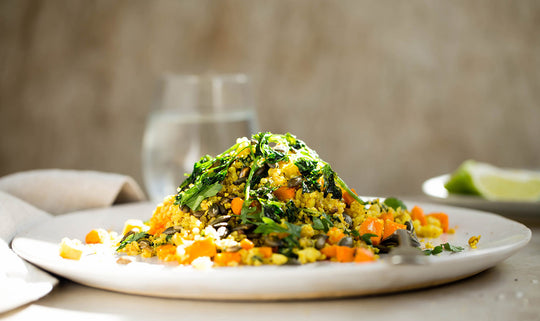 bare-biology-health-recipe-Persian-cauliflower-rice-with-roasted-pumpkin-seeds-and-parsley-crisps-paleocrust-jo-harding