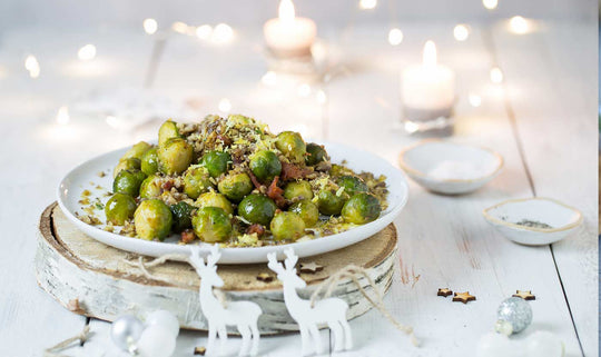 bare-biology-health-Roasted sprouts, chorizo with a chestnut and lemon crumb-paleocrust