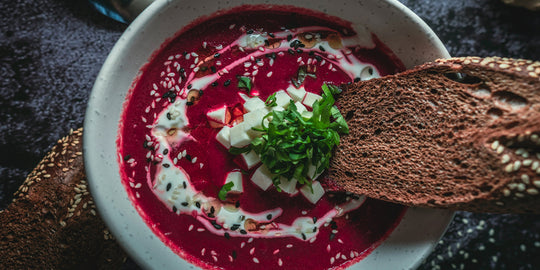 beetroot dip with bread 