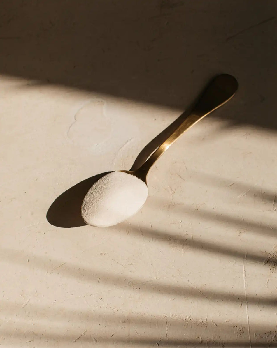 Marine collagen on a spoon