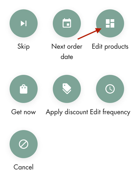Bare Biology subscription edit products button