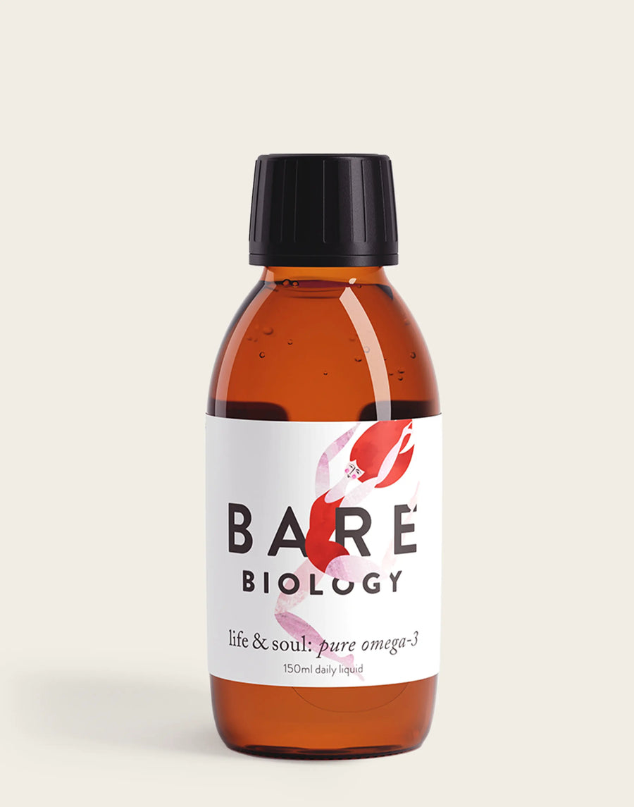  bare biology life & soul omega 3 liquid pack shot on white background